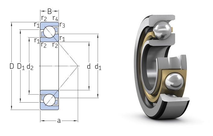 single-row angular contact ball bearings