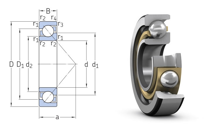 Single row angular contact ball bearings