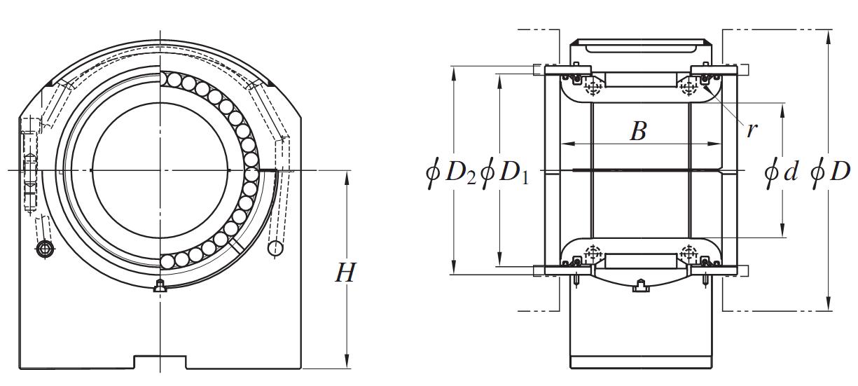 HSC bearing units with half-round outer ring for continuous casting machines MODEL LIST. WWW.FV-BEARING.COM